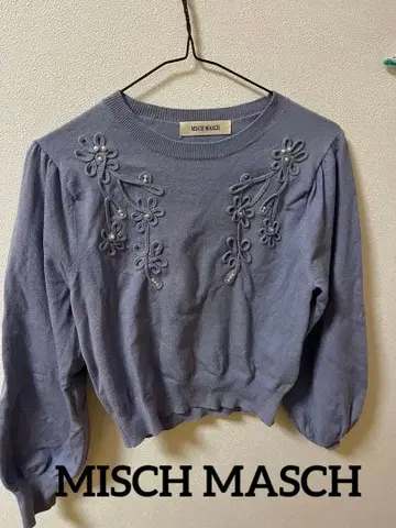 MISCH MASCH 꽃 자수 그레이 긴팔 니트 M