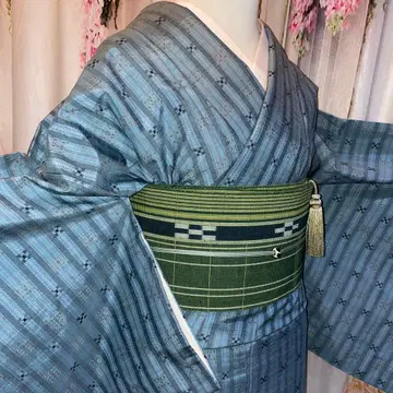 하나오리츠무기 이중 기모노 단품 순수 실크