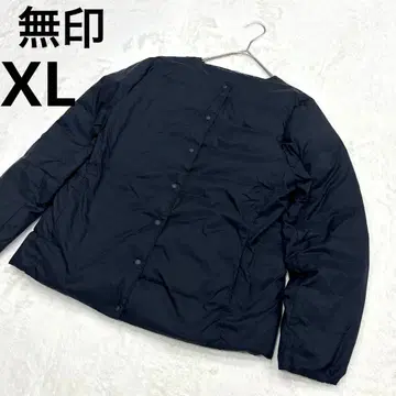 경량 다운 노카라 블랙 다운 자켓 XL 포켓터블 무인양품