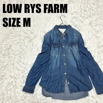 로리즈팜 데님 셔츠 M 긴팔 면100% 워시 가공 [ 508 ]