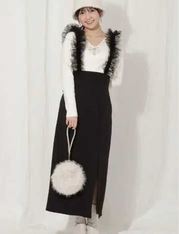 최저가! 윌셀렉션 튤프릴 점프스커트 BLACK