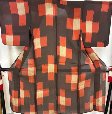 앤티크 줄무늬 여름 기모노 십자가 무늬 레트로