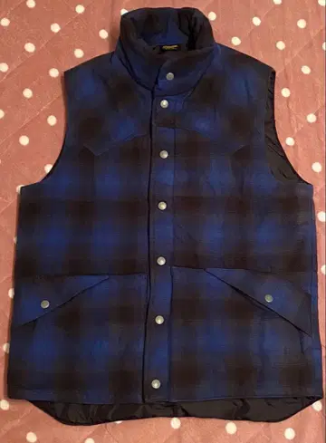 slapshot 옴브레 체크 충전솜 베스트 일본제 스냅 버튼