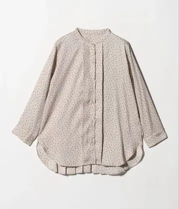 United arrows 도트 무늬 긴팔 셔츠 베이지