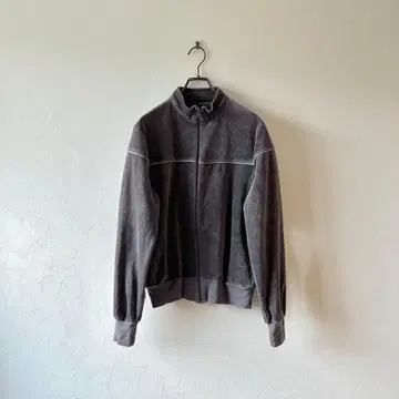 빈티지 벨로아 트랙 자켓 라인 그레이 레트로 아메카지 스타일
