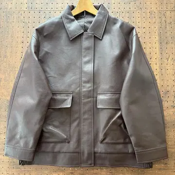 새상품급 지유 gu 페이크 가죽 자켓 남성용 XL 브라운