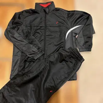 ASICS 나일론 트랙 수트 블랙