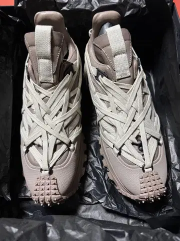 MONCLER 릭 오웬 베이지 스니커즈 43