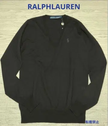 미사용 택 포함 랄프 로렌 울 V넥 스웨터 S 블랙
