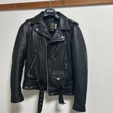 Schott 블랙 가죽 라이더 자켓