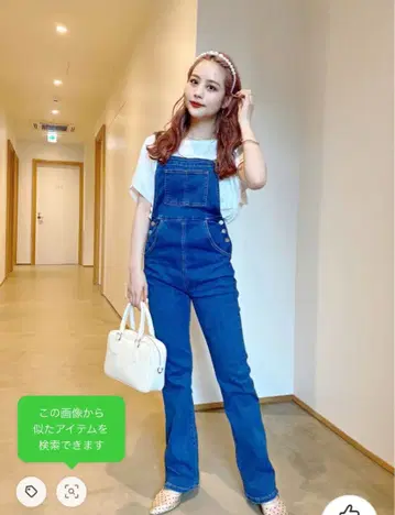 쥬멜로 데님 플레어 팬츠 살로펫