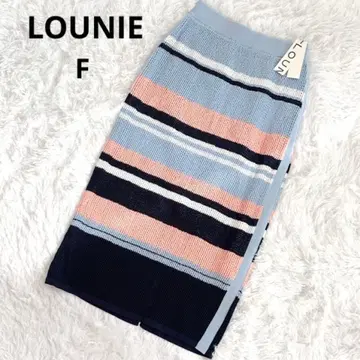 [미사용품] LOUNIE 루니 니트 타이트 스커트 보더
