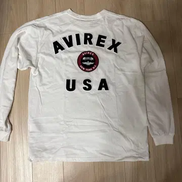 AVIREX 롱 슬리브 티셔츠 화이트