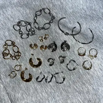 액세서리 실버 골드 귀찌 귀걸이 반지 뱅글