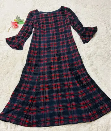 LAURA ASHLEY 로라 애슐리 체크 x 페이즐리 원피스