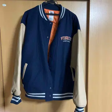 VISION STREET WEAR 바시티 자켓 네이비/베이지