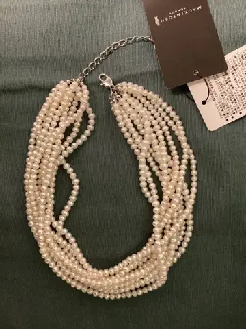 담수 진주 10연 목걸이, 매킨토시 런던, 택 포함