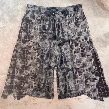 Y2K 밀리터리 카모플라쥬 체크 칠부 팬츠