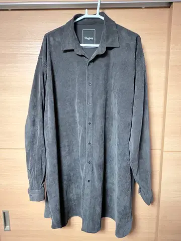 코듀로이 셔츠 블랙 롱 기장