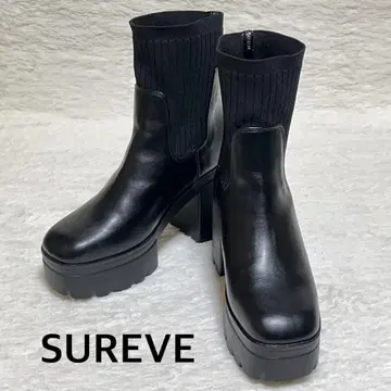 [ 컨디션 최상 ] SUREVE 통굽 삭스 부츠 24.5 스퀘어토