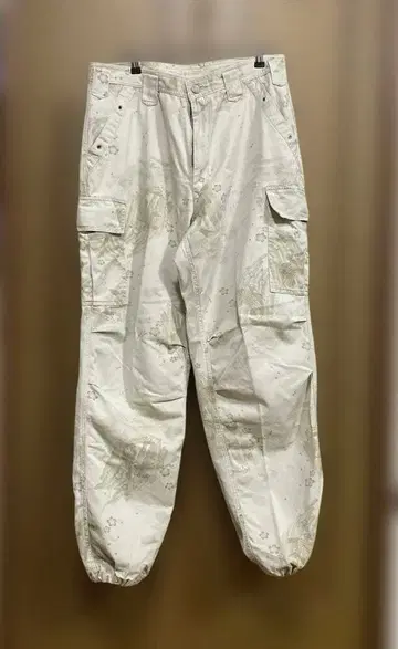 [레어] 도라이치 일본풍 패턴 카고 팬츠 LL 베이지 6633 면100%