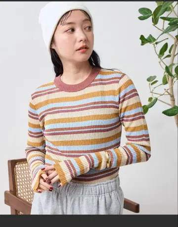 FREAK'S STORE 워셔블 라메 크루넥 니트