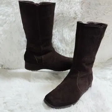 새상품급! 페달라 스웨이드 사이드 지퍼 부츠 3E/23.5 다크 브라운