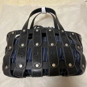 이탈리아 가죽 도치기 가죽 뜨개질 디자인 핸드백 블랙 네이비