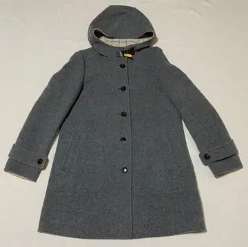 그레이 더플 코트 후드 부착
