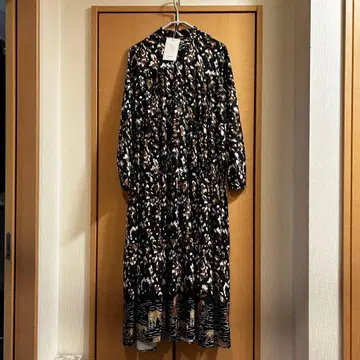 melange 레오파드 무늬 롱 원피스