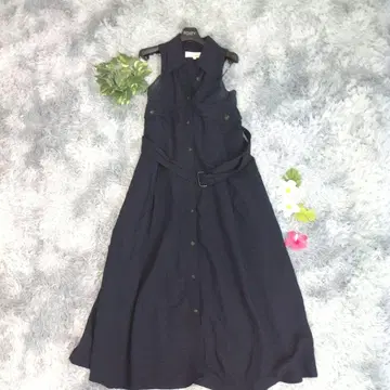 [ AKIRA NAKA ] 슬리브리스 롱 원피스 네이비 (1) 린넨 혼방