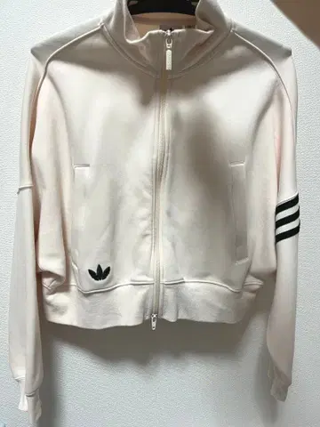 adidas 크롭 트랙 자켓 저지 아이보리