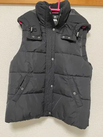 더 샵 TK 여성용 후드 부착 블랙 다운 베스트