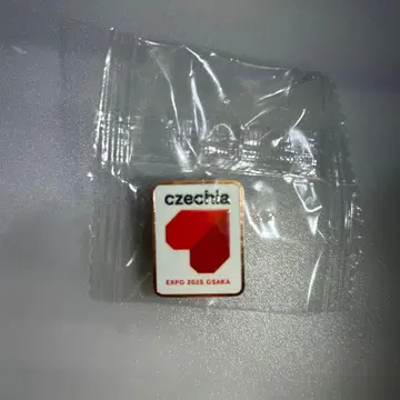 체코 파빌리온 스태프 한정판 핀 배지. Czechia 화이트 핀 배지