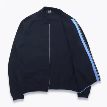 [ 새상품급 ] DUNHILL 캐시미어 집업 니트 블루종 가디건 L