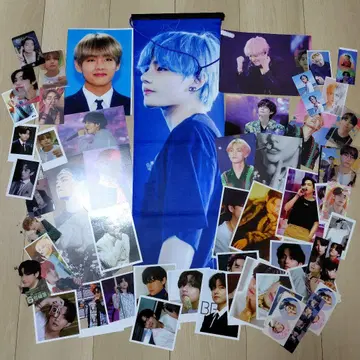 BTS V 태현 테테 파랑머리 슬로건 카드 묶음 판매