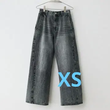 [ WYM LIDNM ] CURVED FLARE DENIM SLACKS