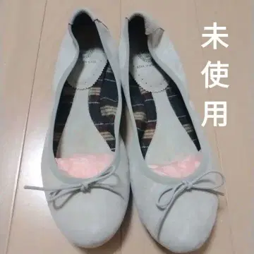 미사용 레브당주르 37 사이즈 플랫슈즈 천연 가죽 그레이지