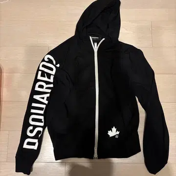 미사용 DSQUARED2 디스퀘어드 소매 로고 후드티 S