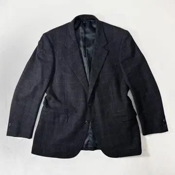 THE POPPY 캐시미어 테일러드 자켓 체크 다크 그레이