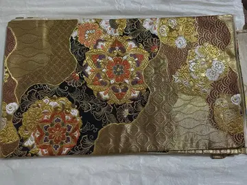 골드 컬러 블랙 레드 화이트 꽃무늬 오비 니시진