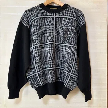 MUNSINGWEAR 긴팔 니트 스웨터 블랙/그레이 MA 사이즈