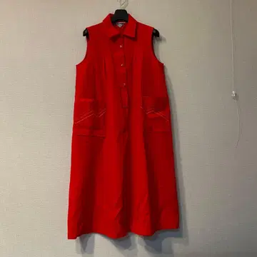 DREAMADA 슬리브리스 셔츠 원피스 레드