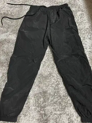 블랙 워크 팬츠 허리밴딩