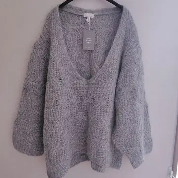 H&M 울 알파카 블렌드 V넥 니트