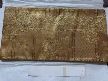 골드 컬러 실크 오비 꽃무늬 기하학 패턴 니시진