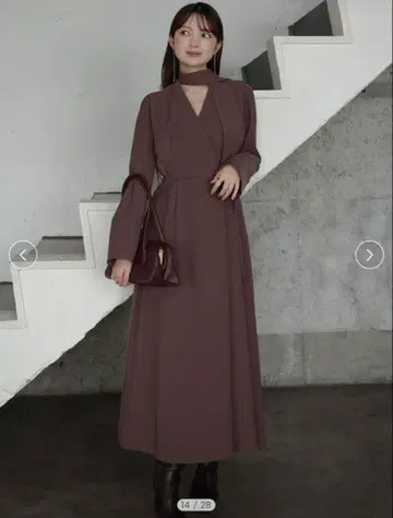 [ 새상품 ] anuans 더블 새틴 클래시컬 원피스