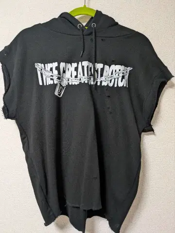 ChainLogo Damage 슬리브리스 후디