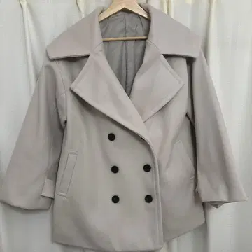 더블 브레스트 체스터 코트 베이지