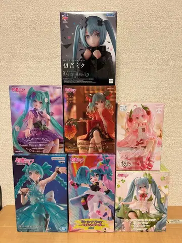 하츠네 미쿠 피규어 7개 극장판 앵초 벚꽃 미쿠 클로버 코스모스 등